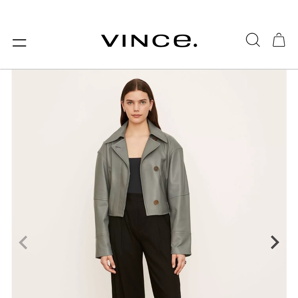 Vince Cropped Leather Flight Jacket
